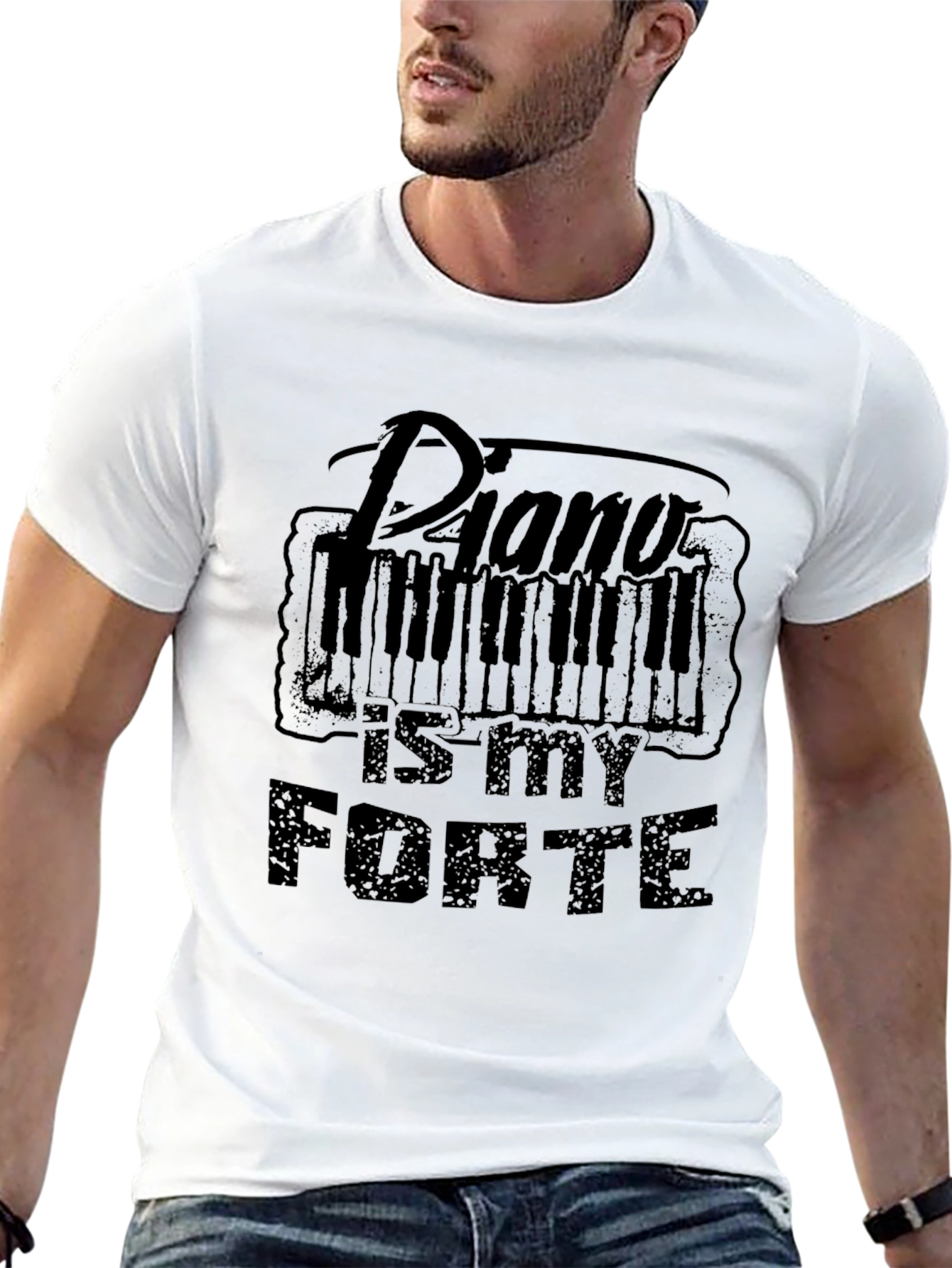 Piano Is My Forte Black T-Shirt