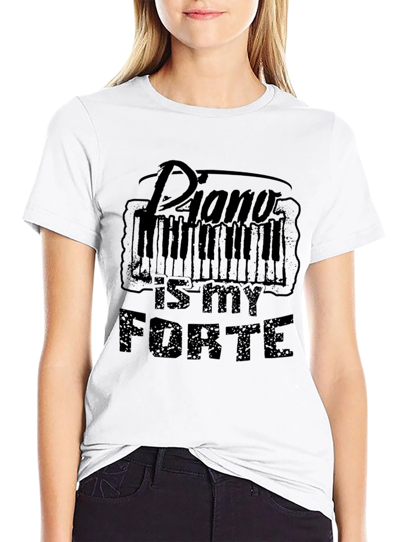 Piano Is My Forte Black T-Shirt