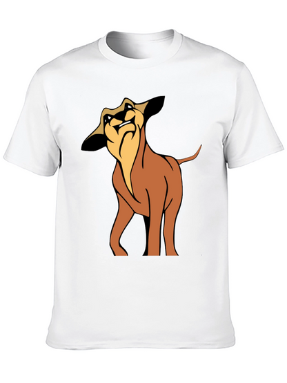 Cartoon Dog Graphic Tee - Soft Black Cotton