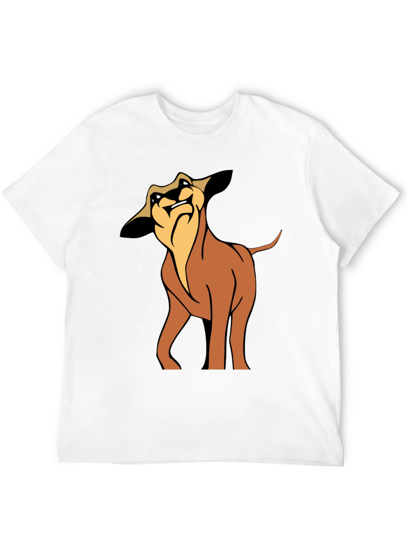 Cartoon Dog Graphic Tee - Soft Black Cotton
