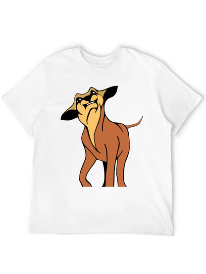 Cartoon Dog Graphic Tee - Soft Black Cotton