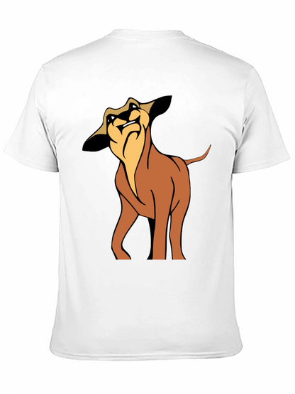 Cartoon Dog Graphic Tee - Soft Black Cotton