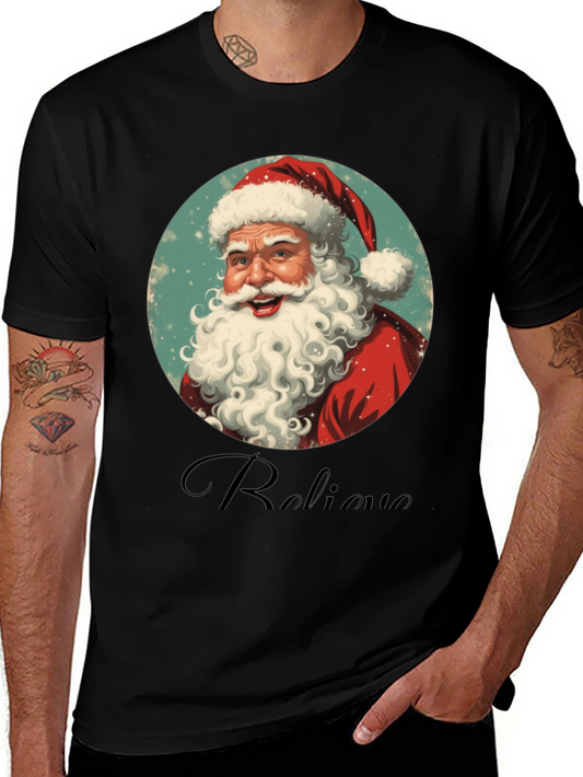 Believe Santa Graphic Tee - Black