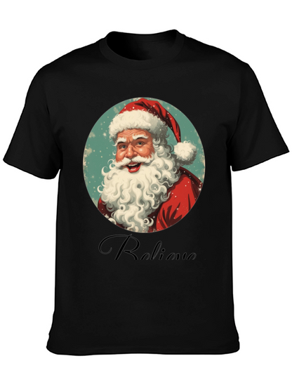 Believe Santa Graphic Tee - Black