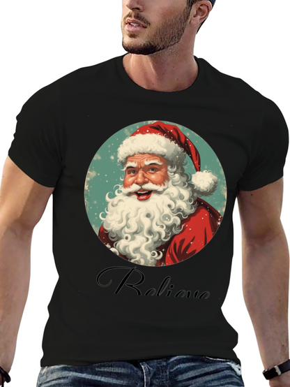 Believe Santa Graphic Tee - Black