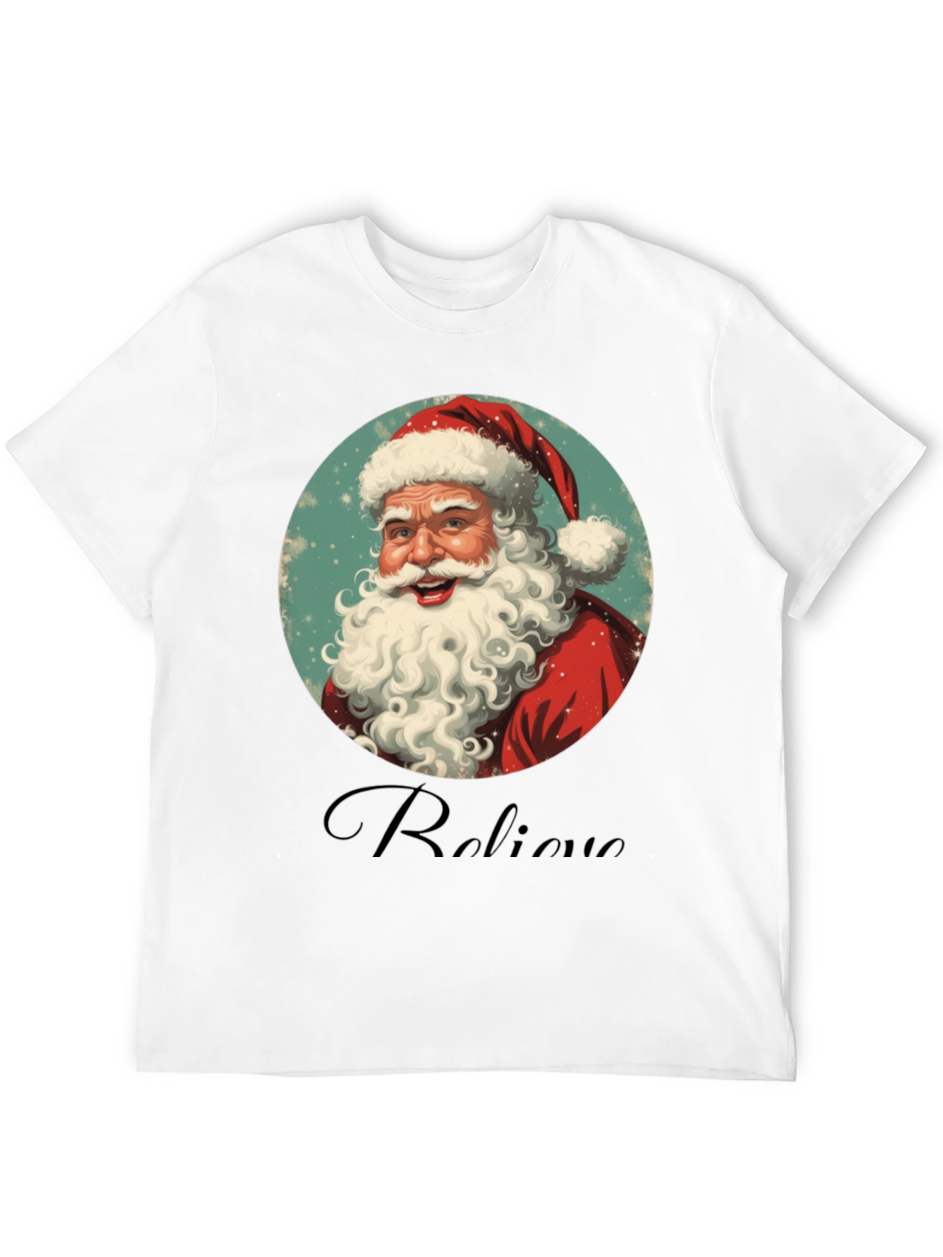 Believe Santa Graphic Tee - Black