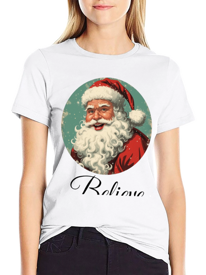 Believe Santa Graphic Tee - Black