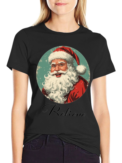Believe Santa Graphic Tee - Black