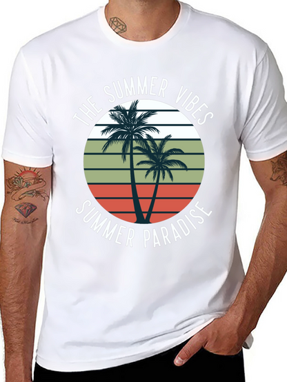 Summer Vibes Palm Tree Graphic T-Shirt