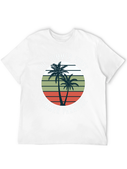 Summer Vibes Palm Tree Graphic T-Shirt