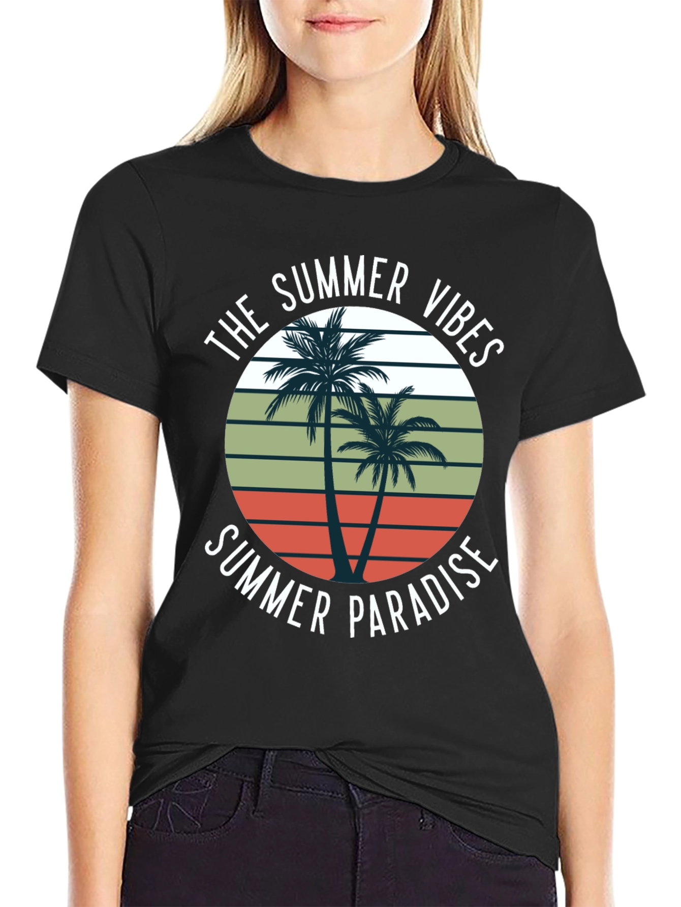 Summer Vibes Palm Tree Graphic T-Shirt