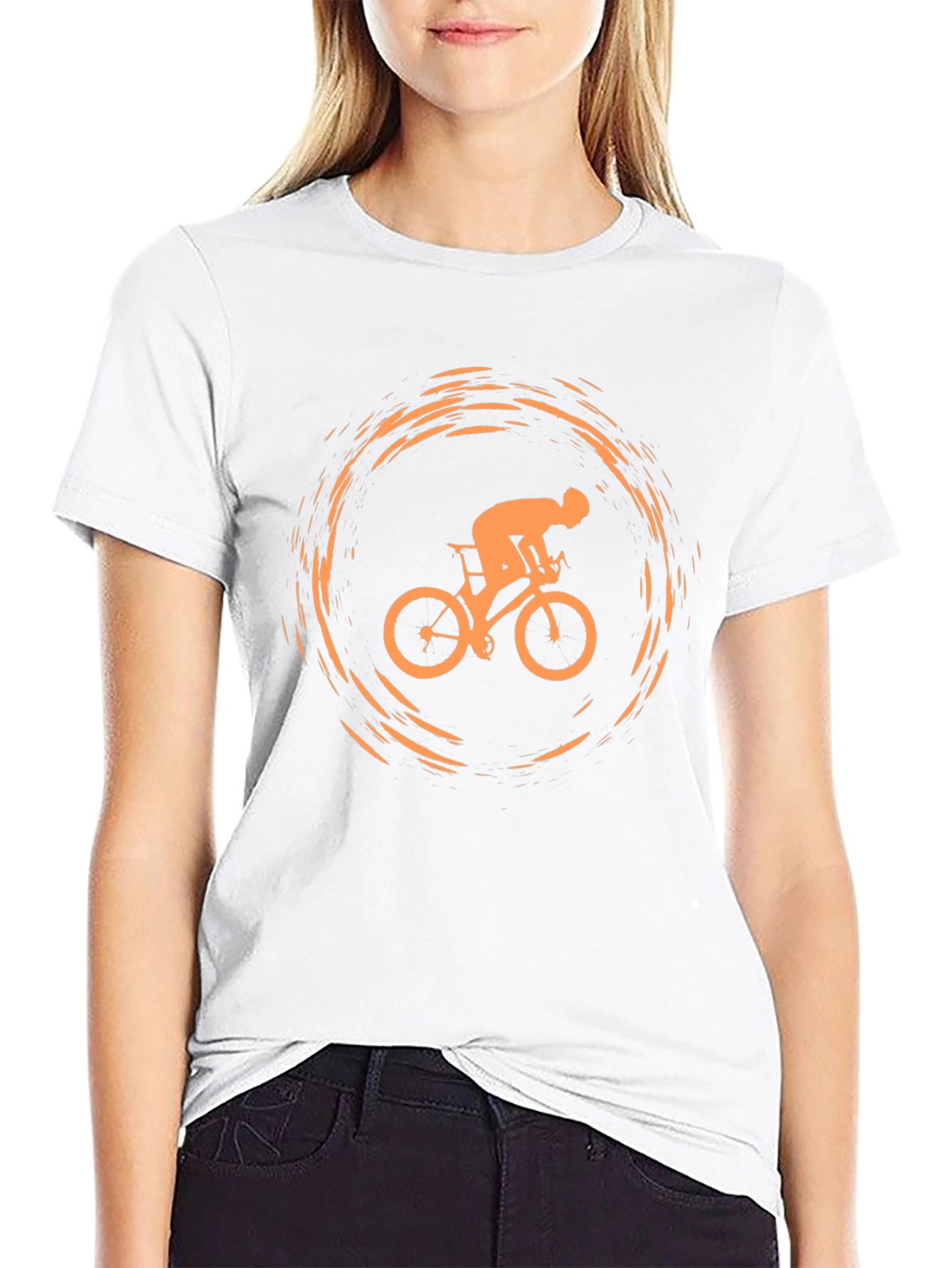 Bicycle Rider Graphic Tee - Casual Style