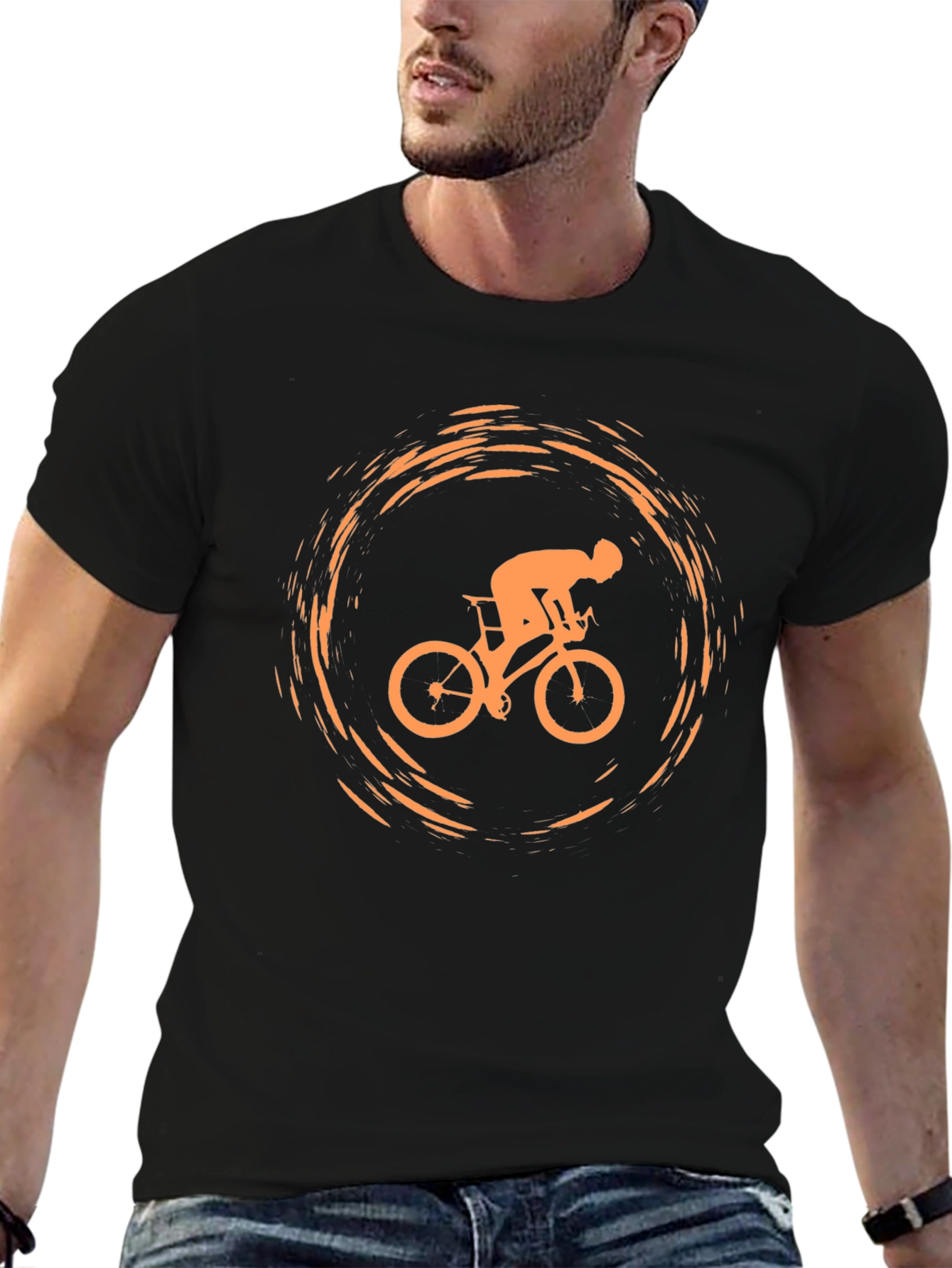 Bicycle Rider Graphic Tee - Casual Style