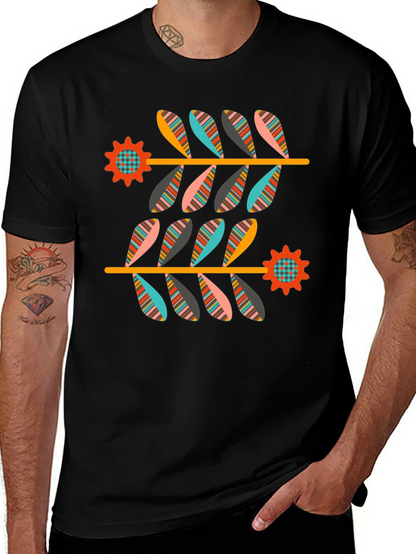 Retro Floral Graphic Tee - Black