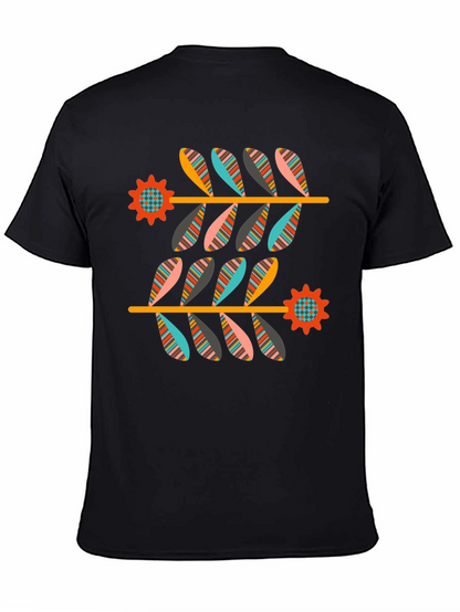 Retro Floral Graphic Tee - Black