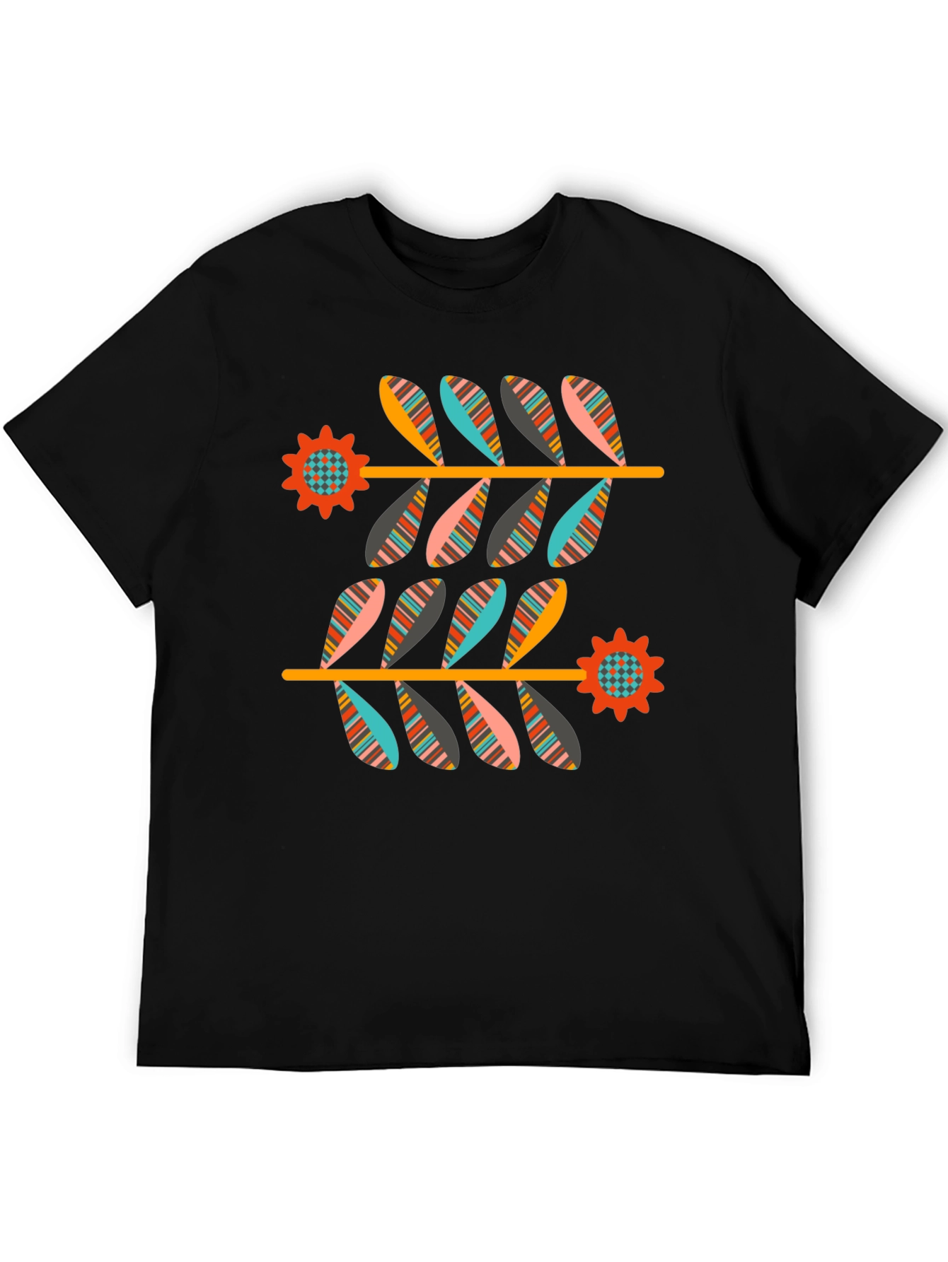 Retro Floral Graphic Tee - Black