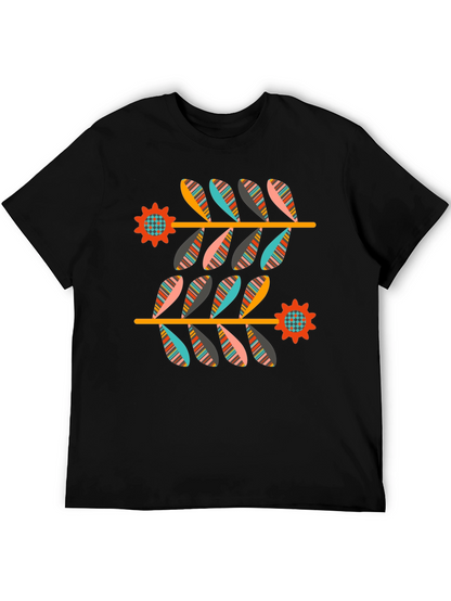 Retro Floral Graphic Tee - Black