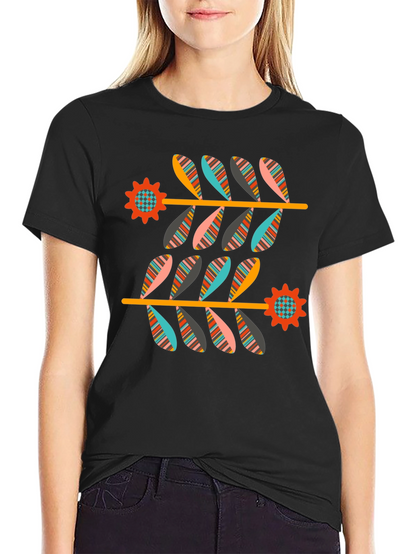 Retro Floral Graphic Tee - Black