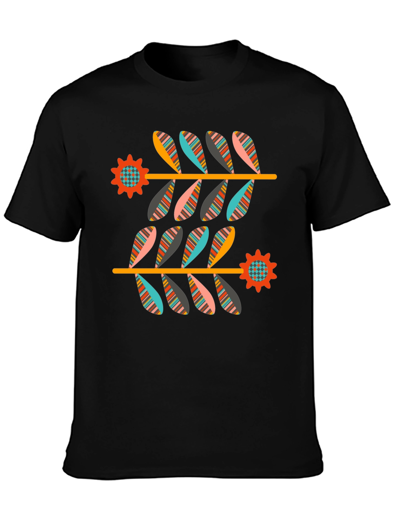 Retro Floral Graphic Tee - Black
