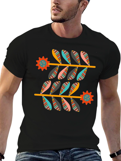 Retro Floral Graphic Tee - Black