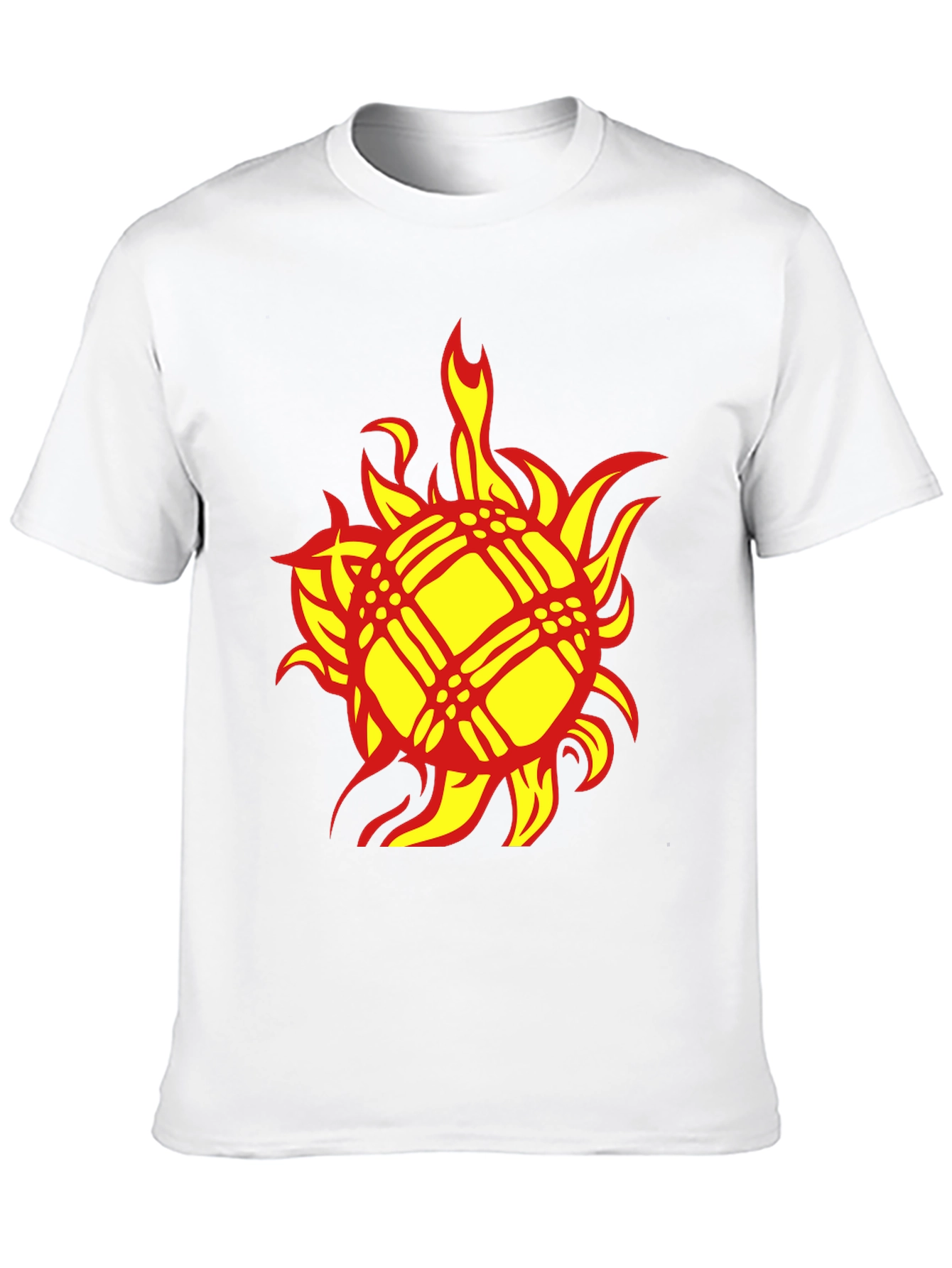 Fiery Sun Graphic Tee - Bold Black Cotton T-Shirt