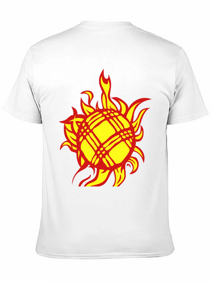 Fiery Sun Graphic Tee - Bold Black Cotton T-Shirt