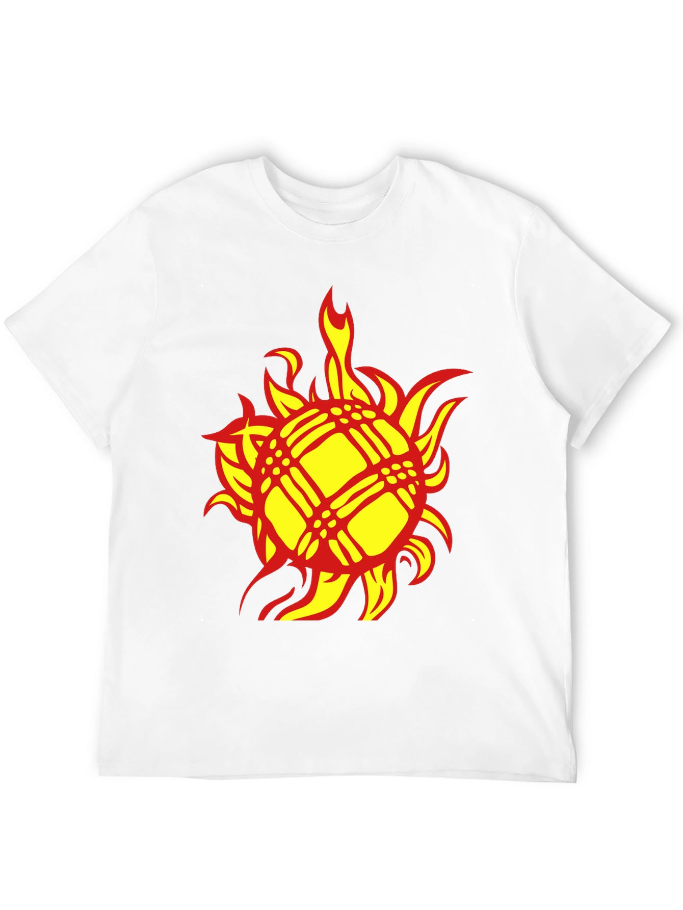 Fiery Sun Graphic Tee - Bold Black Cotton T-Shirt