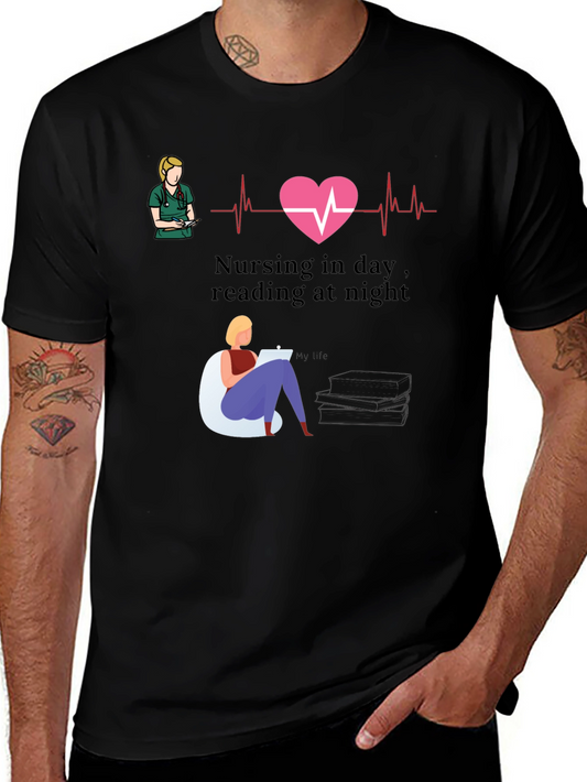 Nursing Day Reading Night T-Shirt Nurse Gift