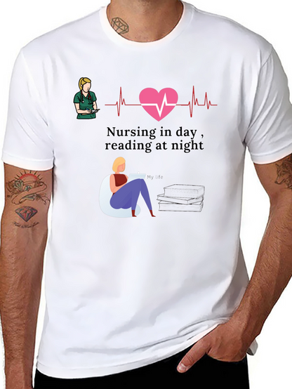 Nursing Day Reading Night T-Shirt Nurse Gift