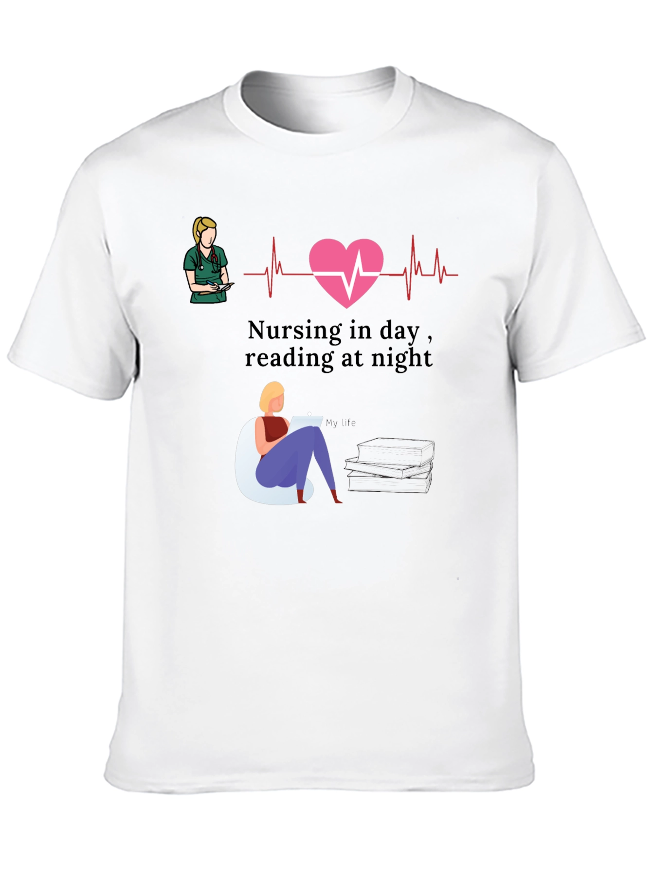 Nursing Day Reading Night T-Shirt Nurse Gift