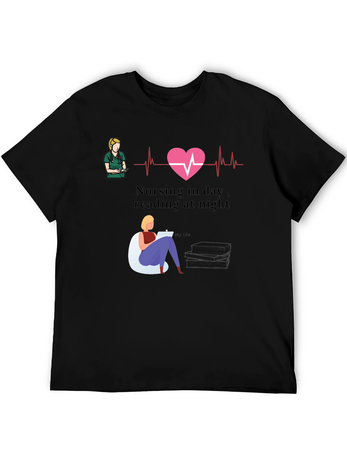 Nursing Day Reading Night T-Shirt Nurse Gift