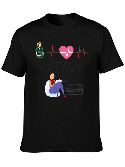 Nursing Day Reading Night T-Shirt Nurse Gift