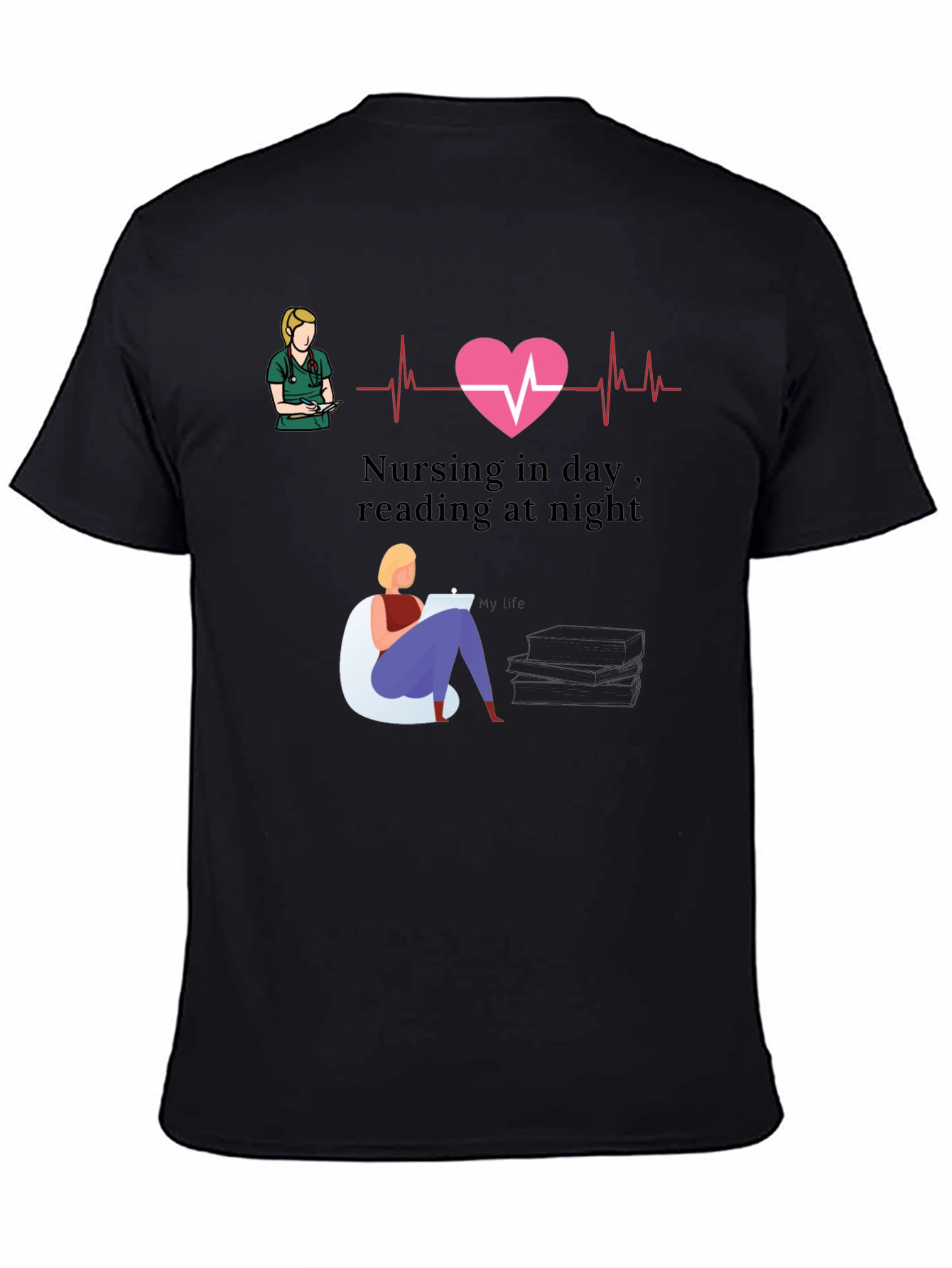 Nursing Day Reading Night T-Shirt Nurse Gift