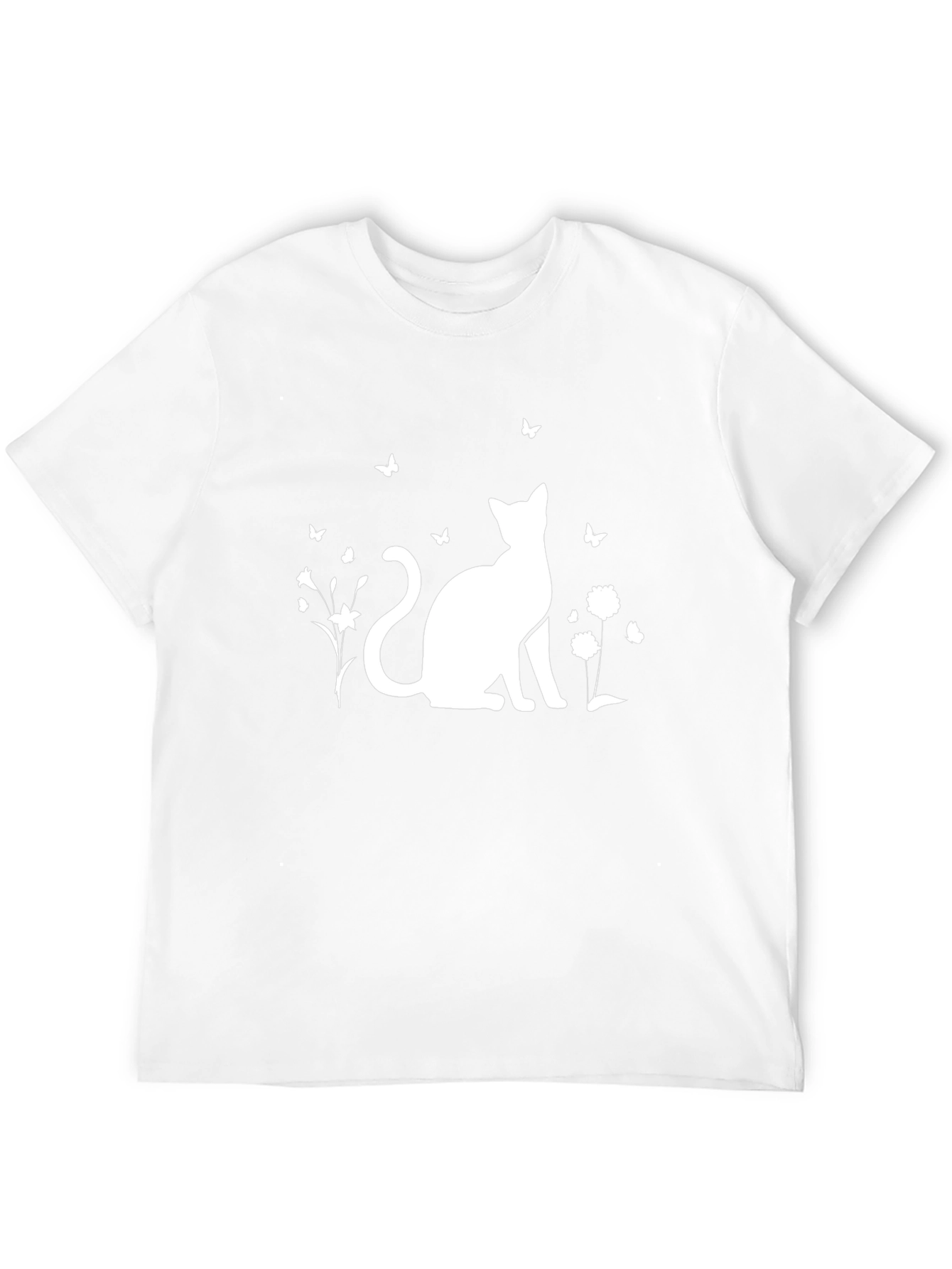 Black Cat & Butterfly Graphic T-Shirt