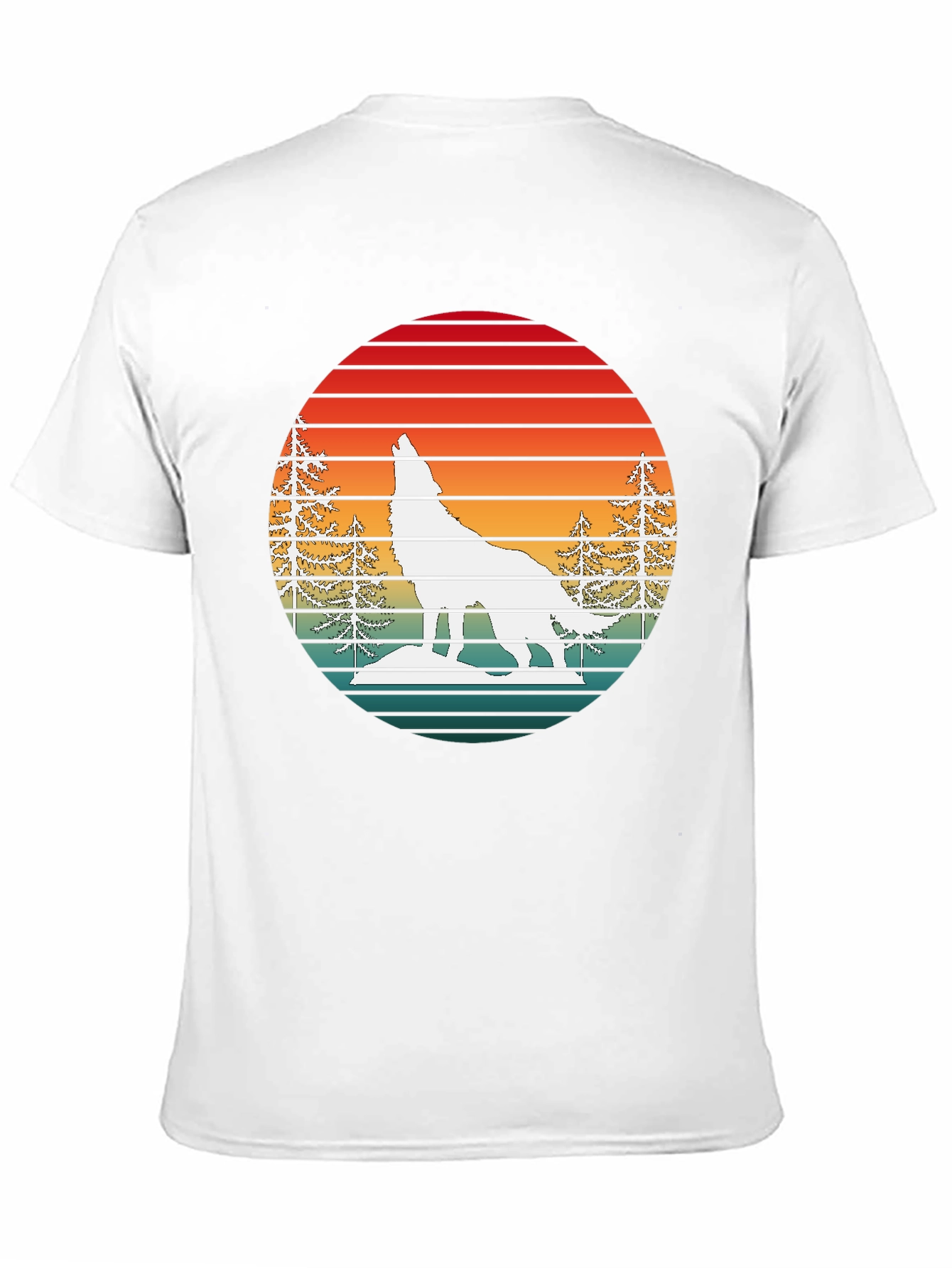 Retro Sunset Wolf Graphic T-Shirt