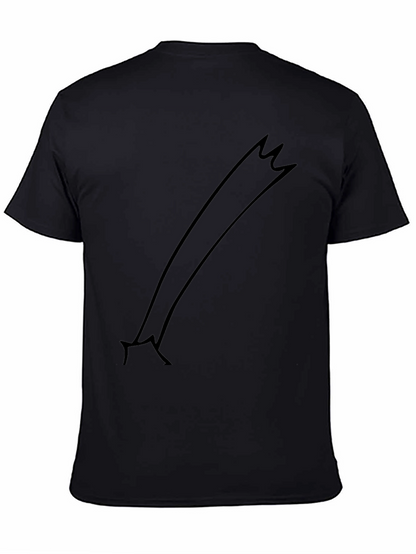 Minimalist Black T-Shirt with Comet Graphic