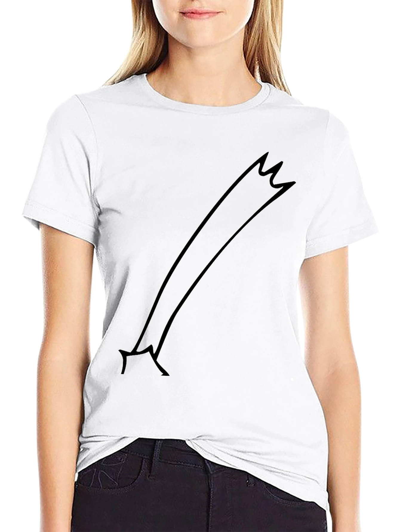 Minimalist Black T-Shirt with Comet Graphic
