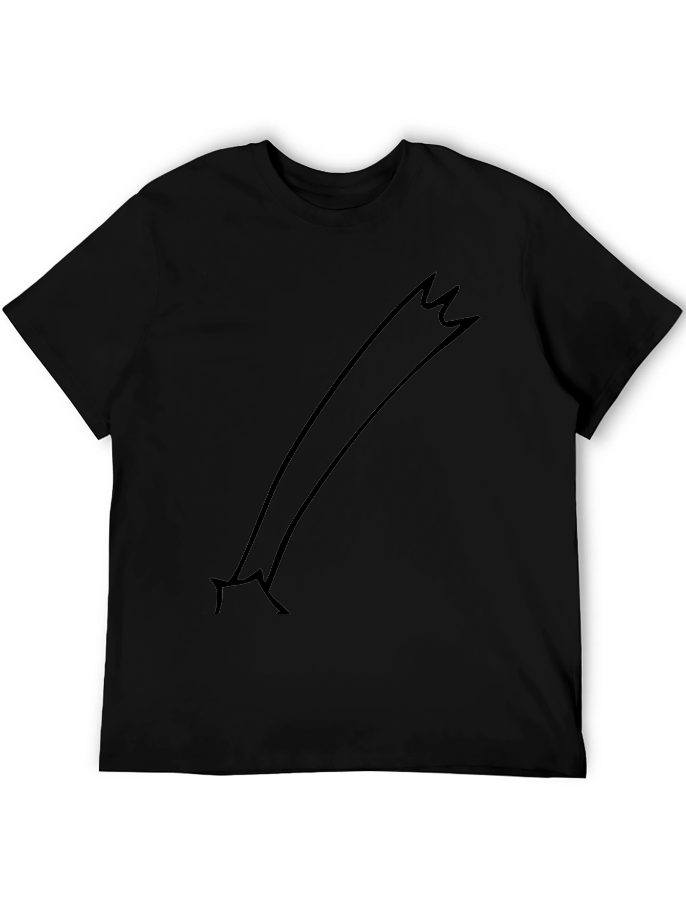 Minimalist Black T-Shirt with Comet Graphic