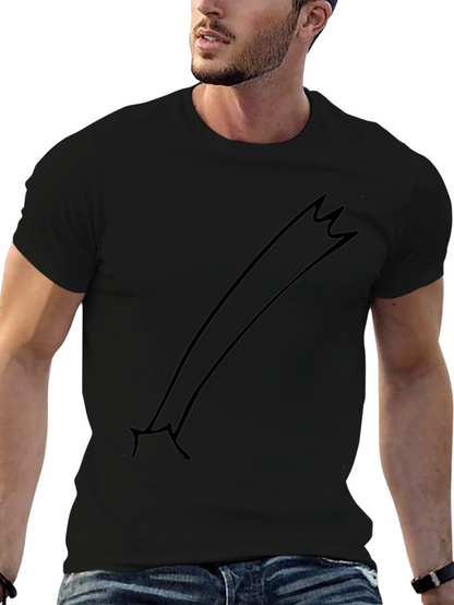 Minimalist Black T-Shirt with Comet Graphic