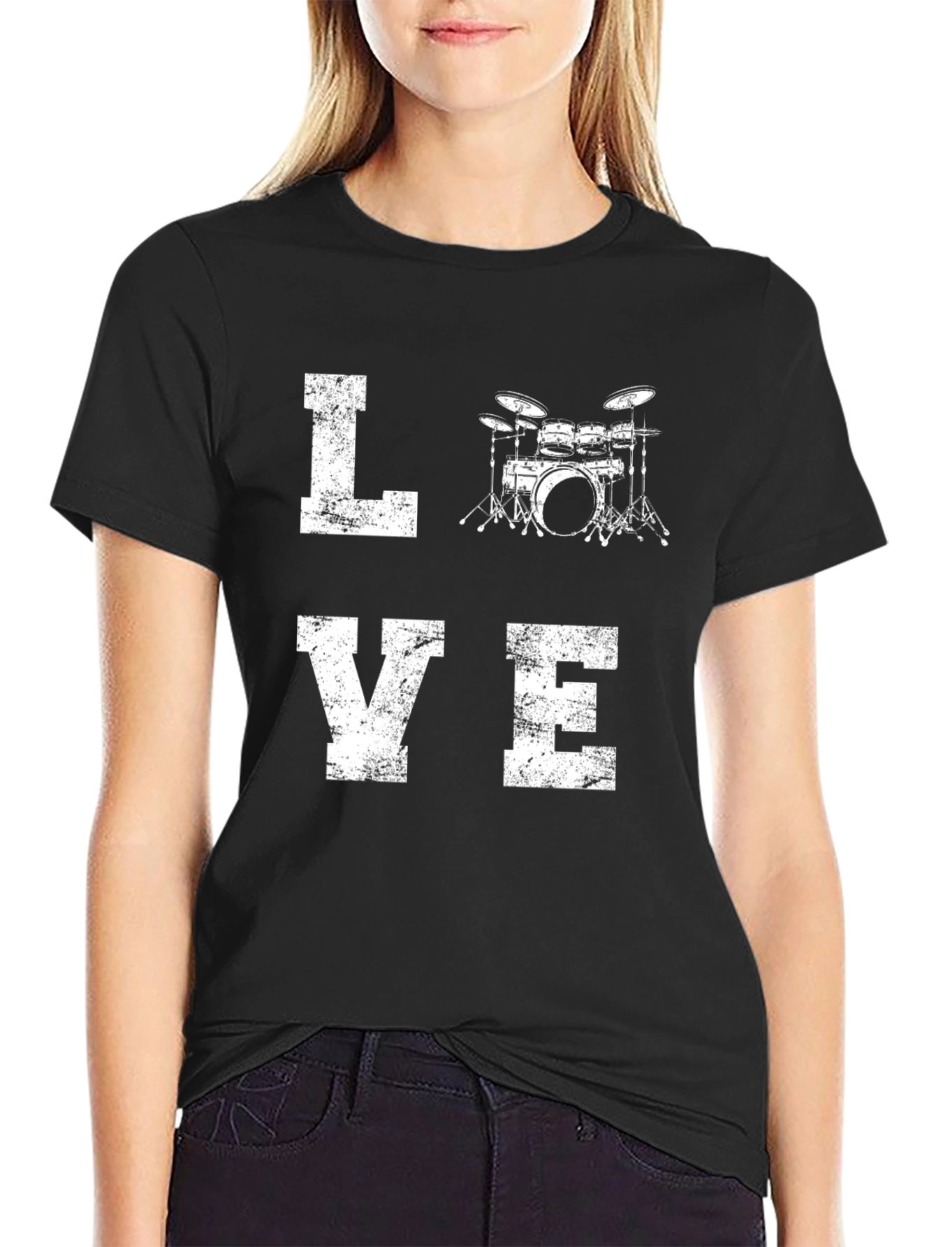 Love Drums Black T-Shirt
