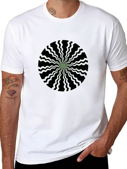 Psychedelic Graphic Print Mens Black T-Shirt