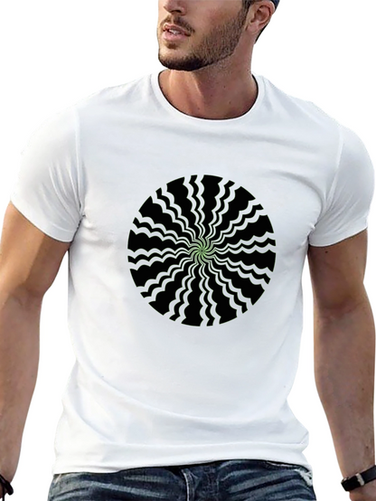 Psychedelic Graphic Print Mens Black T-Shirt