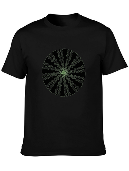 Psychedelic Graphic Print Mens Black T-Shirt