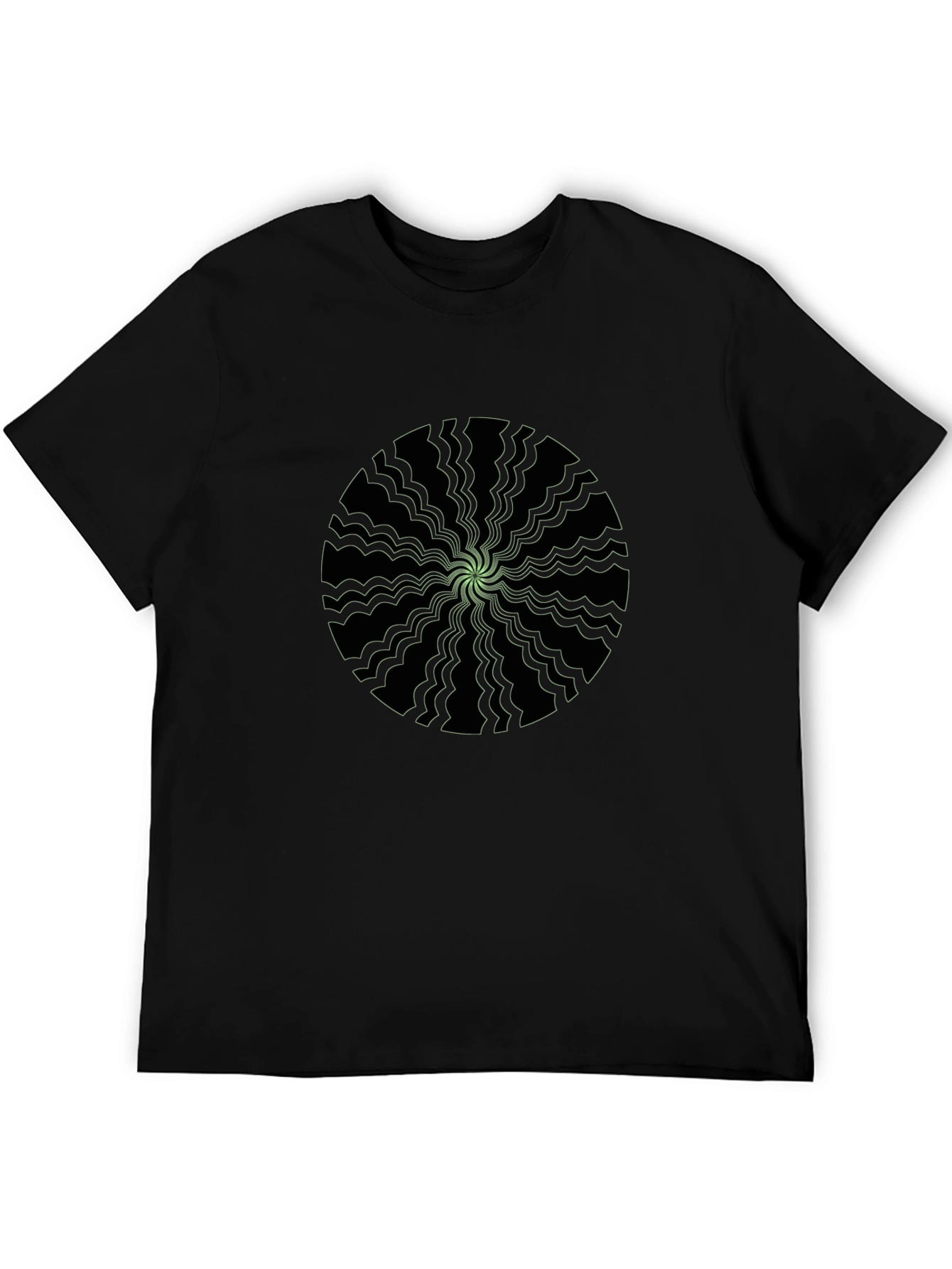 Psychedelic Graphic Print Mens Black T-Shirt