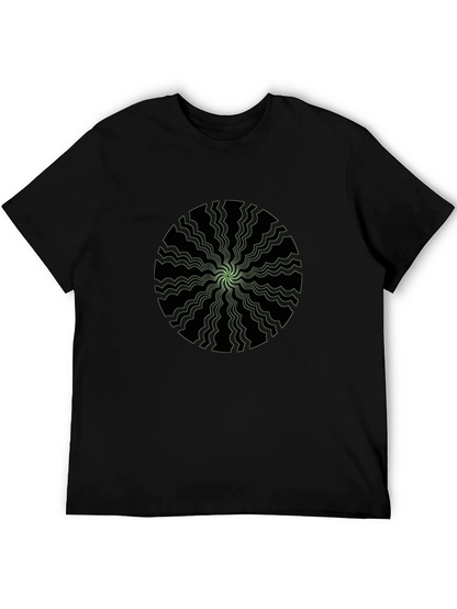 Psychedelic Graphic Print Mens Black T-Shirt