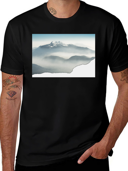 Mountains Graphic Black T-Shirt