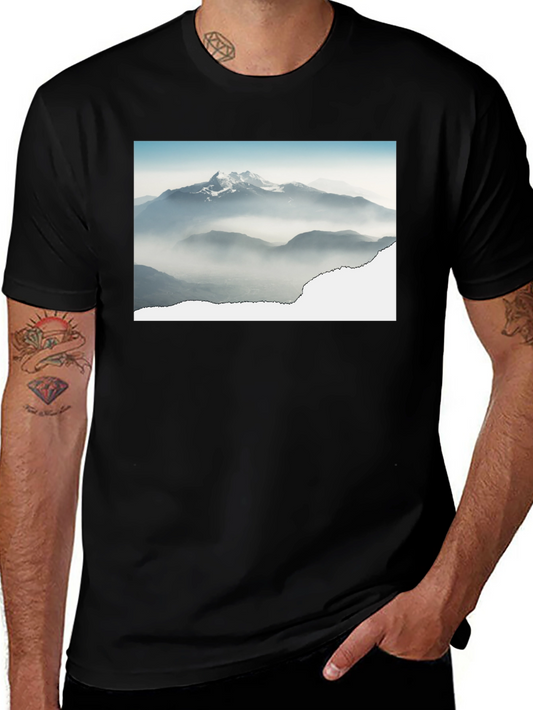 Mountains Graphic Black T-Shirt