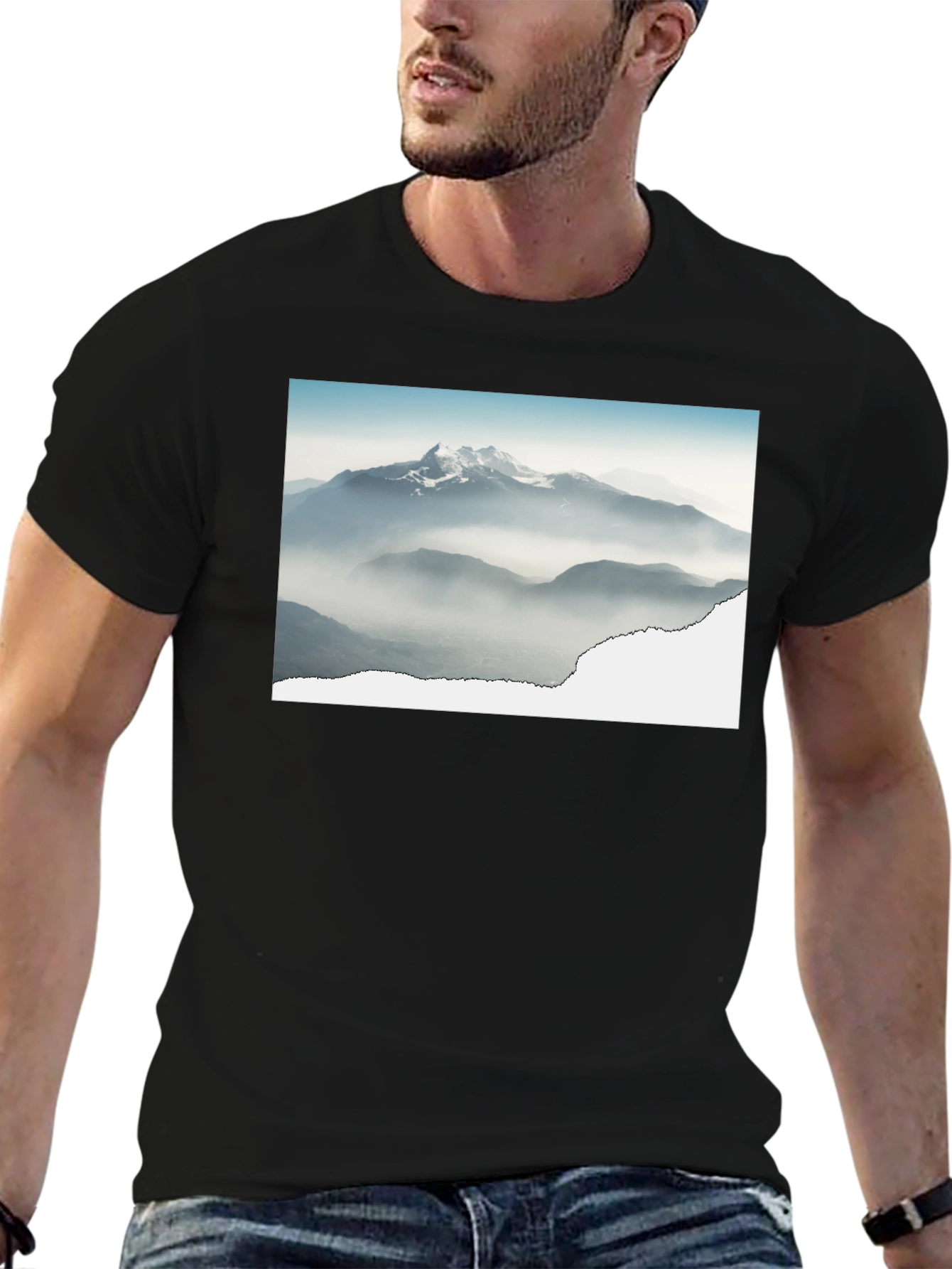 Mountains Graphic Black T-Shirt