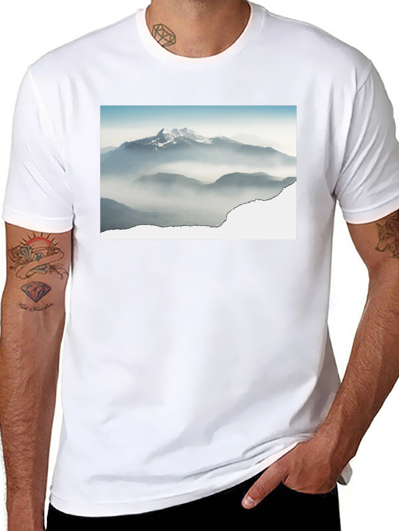 Mountains Graphic Black T-Shirt