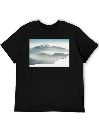 Mountains Graphic Black T-Shirt